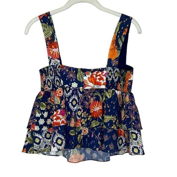 Amanda Uprichard Cami Top Size XS Everleigh Blue Floral Sleeveless - Picture 3 of 8